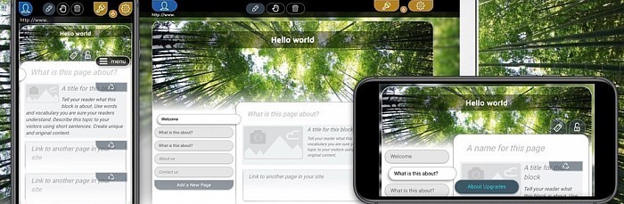 Jeden z mála nástrojů pro tvorbu webových stránek, který nabízí stejné funkce na počítačích, telefonech a tabletech